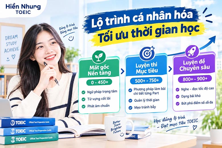 Học viên Hà Nội bứt phá điểm số TOEIC nhờ bộ đề ETS 2026 tại Toeic Hiền Nhung TOEIC