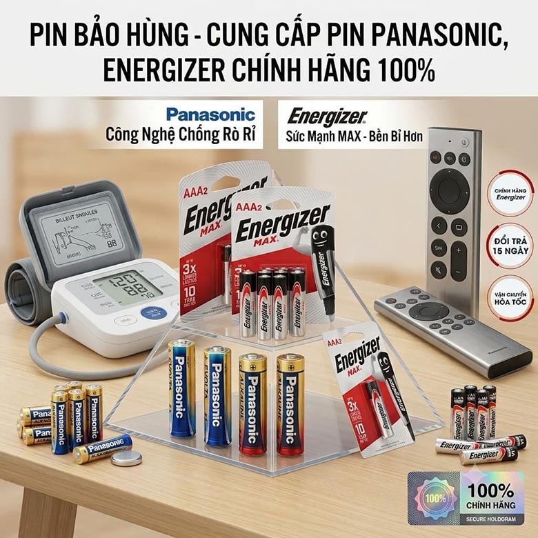 Giải Pháp Năng Lượng An Toàn Tại Pin Bảo Hùng: Pin Panasonic Và Pin Energizer